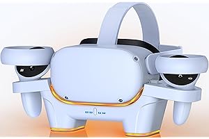ALEEMTRY Station de charge pour Oculus Quest 2 accessoires casque et manette Support pour Oculus Quest 2 avec câble magnétique / 2 batteries rechargeables 1800 mAh