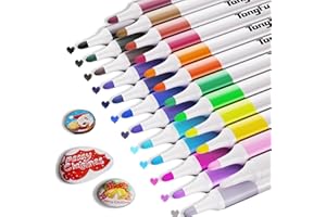 TongFu 24 Colori Pennarelli a Vernice Acrylstifte Marker Stifte, Pennarelli Acrilici per Dipingere Sassi, Ceramica, Scrapbooking, Lavori Artistici e DIY, Biglietti, con Custodia per il Trasporto
