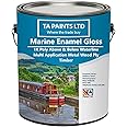 T A Paints Ltd Marine Boat & Barge Paint Multi Purpose Marine Gloss Paint Wood Metal Above Below Waterline Cruisers Canal Barge Narrow Boats (1 Litre, RAL 5012, Blue)
