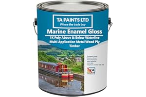 T A Paints Ltd Marine Boat & Barge Paint Multi Purpose Marine Gloss Paint Wood Metal Above Below Waterline Cruisers Canal Barge Narrow Boats (5 Litre, White)