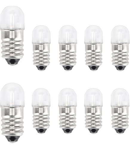 Coppia 2 Lampadine Led E10 Vite Miniatura Con 1 Colore Rosso 6V 12V 0 2w P - Foto 13