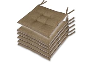 Leonardo Home - set 6 cuscini sedia da cucina double face , cuscino 4 punti con lacci imbottito - cuscini coprisedia da cucina - 100% Made in Italy