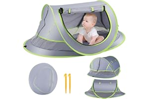 VEHOUKLI Tente de plage pop-up pour bébé de 0 à 3 ans, brise-vue, tente de camping pour famille, plage, camping, protection UPF 50+, pare-soleil pour tout-petits
