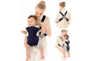 Baby Carrier Porta Bebe Mochila Bebe Portabebes, Xiuyer Canguros Para Cargar Bebé Ajustable Porta Bebé Para 3-10 Kg Recién Nacidos y Bebés (Azul)