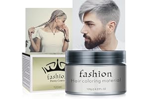 Horuili Cera per Capelli Colore, Cera Colorante Capell, Colore Capelli Temporaneo Crema, DIY Styling Colorazione Cera, Lavabile Argilla Capelli Unisex(Grigio) (Grigio)
