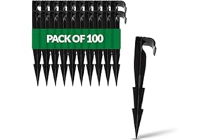 GARDENIX Lot de 100 AquaPEG piquets de Fixation pour Ligne d'égouttement, tuyaux d'irrigation et tuyaux gouteurs