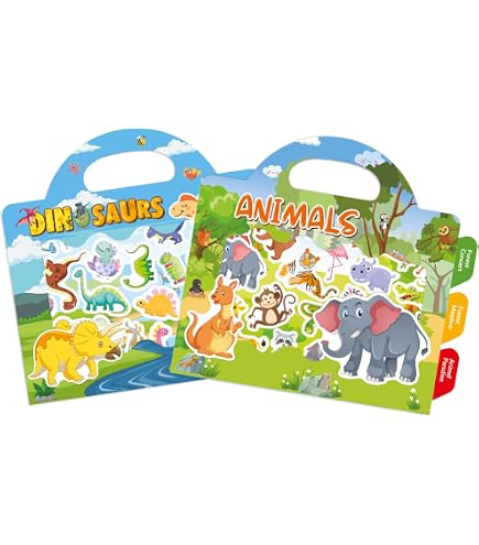 Livres D'autocollants Réutilisables Pour Enfants 1-6 Ans – 3 Thèmes : Animaux, Mer, Espace