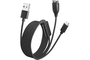 Bicmice Multi-Ladekabel, passend für Garmin Instinct Vivoactive Forerunner Venu Vivosmart Fenix GPS Smartwatch, 2-in-1, geflochtenes Nylon-USB-Kabel mit USB-C für Handys, Tablets, Kopfhörer, mehrere