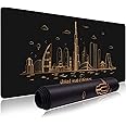 EXCOVIP Gaming Mouse Pad XXL,Anti-Skid Mousepad Extended Super Large Keyboard Mouse Pad-World Famous Landmark 900x400mm 9114