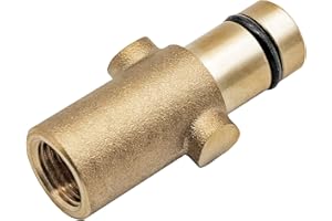 DERASL Adaptador de latón 1/4 y conector de pistola de espuma de cobre hembra, botella de pistola de espuma de nieve/adaptador de pistola de espuma es adecuado para Gerni/Nilfisk