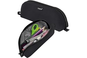 Gloppie Black Pencil Case Small Pen Pouch Box School Supplies Stationery Office Holder Desk Organizer High Capacity Storage Bag Pencil Cases for Women Men