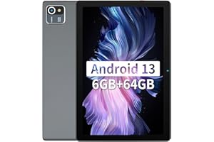 HotLight Tablet 10 Zoll, Android 13 Tablet with 6GB RAM+64GB ROM+128GB SD Erweiterung, 5000 mAh, 1280 x 800 IPS HD, Dual Kamera, Tablet PC mit Quad Core Prozessor-Grau