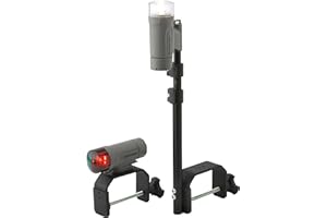 attwood 14190-7 Water-Resistant Portable Clamp-On LED Light Kit with Marine Gray Finish