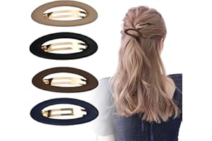 FUTUHADA 4 PCS Pasadores para el Pelo Mate Franceses, Pinzas para el Pelo Mate Mujer, Pinzas para el Cabello Elipse, Broches para el Pelo Automáticas Grandes, Clip de Pelo Vintage Francés para Mujeres y Niñas