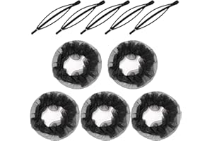 QOCUILC Filet chignon 5 pièces, filets cheveux extensibles invisibles, accessoires coiffure pour ballerines, chignons ou styles classiques en toute occasion