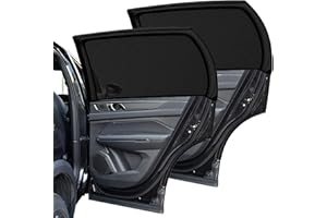 Zueyen Set of 2 Side Windows – Sun Visor – Children's Adult Mosquito Net Mesh Uv Universal Sun Protection (SUV – Rear Side Window, 64.5 x 64 cm/25.39 x 25.2 inches)