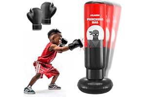ATLASONIX Boxsack für Kinder, aufblasbarer Kinder-Boxsack für Kinder von 5–10 Jahren, Boxsack für Teenager, Bop-Bag, Geschenke für Jungen, Karate, Kickboxen, Taekwondo-Ninja-Spielzeug
