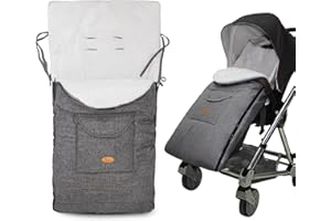 Luchild Chanceliere Universelle pour Poussette, Coupe-vent Garder au Chaud Chancelière Cosy Poussette avec Doux Epais Peluche Sac de Couchage Bébé Convient pour Poussette Landau(Gris)