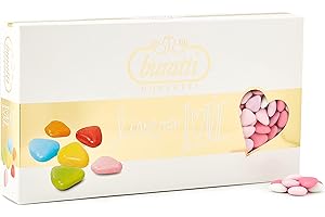 Buratti Confetti Dragées au Chocolat Avec des Mini Coeurs Ombres Roses 1 Kg