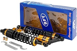 BRUCE & SHARK 2Pcs Universal 400Mm 15.74 "Ajuste para Motocicleta Amortiguador Suspensión Trasera Blk & GD