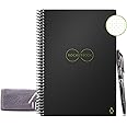 Rocketbook Reusable Digital Notebook - Smart Notepad A5 Black, Wirebound Note Book To Do List Pad, Dotted Paper with Frixion Erasable Pen and Wipe, Office Gadget with Rocketbook App Reduce Paper Waste