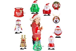 ONIKIZ Weihnachtsaufziehspielzeug für Kinder Erwachsene,9 Stück Uhrwerk Springspielzeug, Schneemann Rentier Santa Geschenk für Weihnachten Geburtstag Thanksgiving Weihnachtsstrümpfe und Geschenktütenfüller