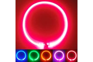 PetSol Obroża dla psa LED w kolorze czerwonym, ładowana przez USB, migające światło, obroża bezpieczeństwa dla psów, kotów i szczeniąt - modny świecący w ciemności design, aby zapewnić bezpieczeństwo
