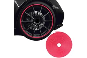 KLZWCP Car Wheel Protection Ring, 8 M/Roll Car Rim Protection Strips, Tire Scratch Resistance Anti-Collision Alloy Wheel Rim Protectors Self-Adhesive Protector Tape with Adhesion Promoter (pink)