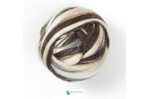 Kondoos natürliche Farbe Wollvlies, wool roving, 225 gr (8oz) beste Qualitätsnaturwolle zum Nadelfilzen, Nassfilzen, Spinnen und für Kunsthandwerkliches geeignet. (zebra, 8oz)