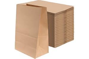 JOIKIT 100 Pack 20 x 30 x 12.5 cm Large Brown Paper Bags, Kraft Paper Bags Sandwich Bags Grocery Bags Food Bread Bags for Birthday Party
