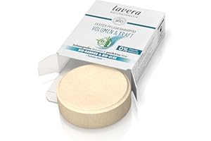 lavera Stały szampon pielęgnacyjny o objętości i sile – bez silikonów – intensywne nawilżenie i delikatna pielęgnacja – wegański – naturalny kosmetyk – 50 g