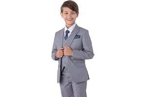 SANDER STELLAN Festlicher Kinder Anzug Jungen Hochzeit Anzug Kommunionanzug 6-teilig hellgrau