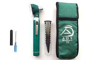 ADS MEDI CARE ADS Medicare Mini Otoscope ENT Optical Fibre LED Illumination Medical Tool Diagnostic Examination CE Approved with Complimentary Ear Cleaner & Spare Bulb (Teal)