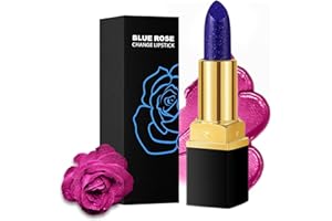 ChaneeHann Lippenstift, Temperatur Lippenstift, Farbwechsel Lippenbalsam, 24 Stunden Halt Langlebig Wasserdicht, Langlebig Nahrhafte Feuchtigkeitscreme Lippenbalsam Temperatur Farbwechsel(Blaue Rose)