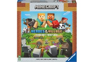 Ravensburger 20914 Minecraft Heroes of the Village - kooperativt familjespel för 2-4 spelare från 7 år och uppåt