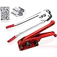 Apstour Heavy Duty Hand Pallet Strapping Banding Kit 3 -Manual Banding Set with Tensioner, Sealer, 100PCS Open Clips Seals for 11-19mm Width PET/PP Plastic Strap