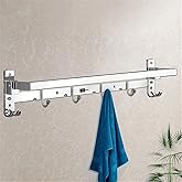 Zolmix® Towel Hanger for Bathroom 24 Inch Stainless Steel Folding Towel Holder Stand Towel Rack Double Rod Bathroom Towel Hol