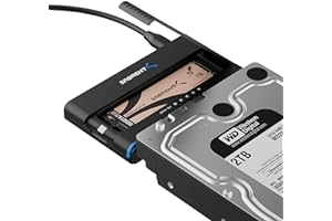 SABRENT M.2 SSD & HDD obudowa dysku twardego, 2,5" 3,5" SATA & M2 NVMe, USB C 10 Gbps z klonowaniem offline (DS-UCMH)
