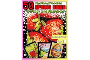 Spring Vibes Color by Number for Adults: Mystery Mosaics Coloring book with Dazzling Hidden Spring Season Pictures, Color Quest on Black Paper, ... Mosaics Color by Number Season Vibes)