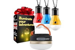 VELLICHOR EUROPE 4-Pack Cordless Hurricane Lantern Set - USB Rechargeable Overhead Lamp & 3 Ambient Light Bulbs, Battery Powered, Waterproof & Portable. Camping, Boating, Outdoor Use, Emergency & Power Outage Lighting