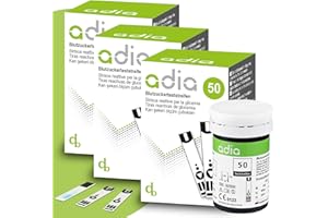 ‎ADIA adia Blood Glucose Test Strips 150 Pieces Simple Blood Glucose Monitor for Blood Sugar Control in Diabetes