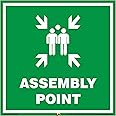 Mr. Safe Assembly Point Sign PVC Sticker (8 Inch X 8 Inch)