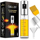 CREADY® | Spray Aceite Cocina Acero Inoxidable 100ml | Dispensador Aceite Spray | Pulverizador Aceite Spray Freidora Aire | A