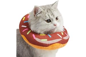 Amakunft Adjustable Cat Cone Collar Soft, Cat Recovery Collar, Cute Donut E Collar for Cats After Surgery, Cat Neck Cones to Stop Licking for Cat/Kitten/Small Dog