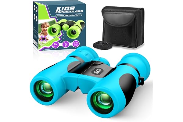 Jumelles Enfants 8X21 avec Guide d'oiseaux, Jumelle Jouet Enfant 3-12 Ans Idéal pour Birdwatching,Concert, Match de Football, Randonnée - Cadeau Familial
