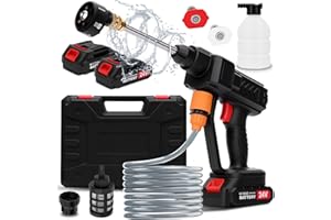 HOUSIWILL Cordless Pressure Washer, 6-in-1 Nozzle Portable Battery Powered Pressure Washer Handheld, Portable High Pressure Cordless Power Washer for Car/Floor/Patio Cleaning