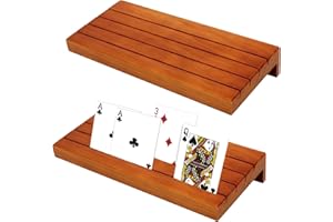 Begonia 2 Stück Kartenhalter Kinder, 24cm Spielkartenhalter Kartenständer, Kartenhalter Spielkarten Holz, Spielkarten Aufbewahru Freisprech Kartenständer für Kinder Senioren Erwachsen