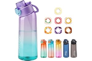 Metyniete Air Water Bottle with Flavour Pods, 900ml Starter Set BPA Free Drinking Bottles Flavour Pods Scented 0 Sugar and Water Cup for Outdoor Sports (Gradient Purple Blue + 7 Flavor Pods)