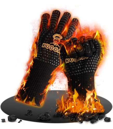 Guanti Da Barbecue KESSER Resistente Al Calore 500°C - Tessuto Aramidico, Lavabili, Antiscivolo - Foto 3