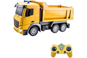 LioMaxi Camion betoniera con tutte le funzioni, giocattolo telecomandato alimentato a batteria, per bambini e bambine, scala 1:24,6 canali， con luci e suoni